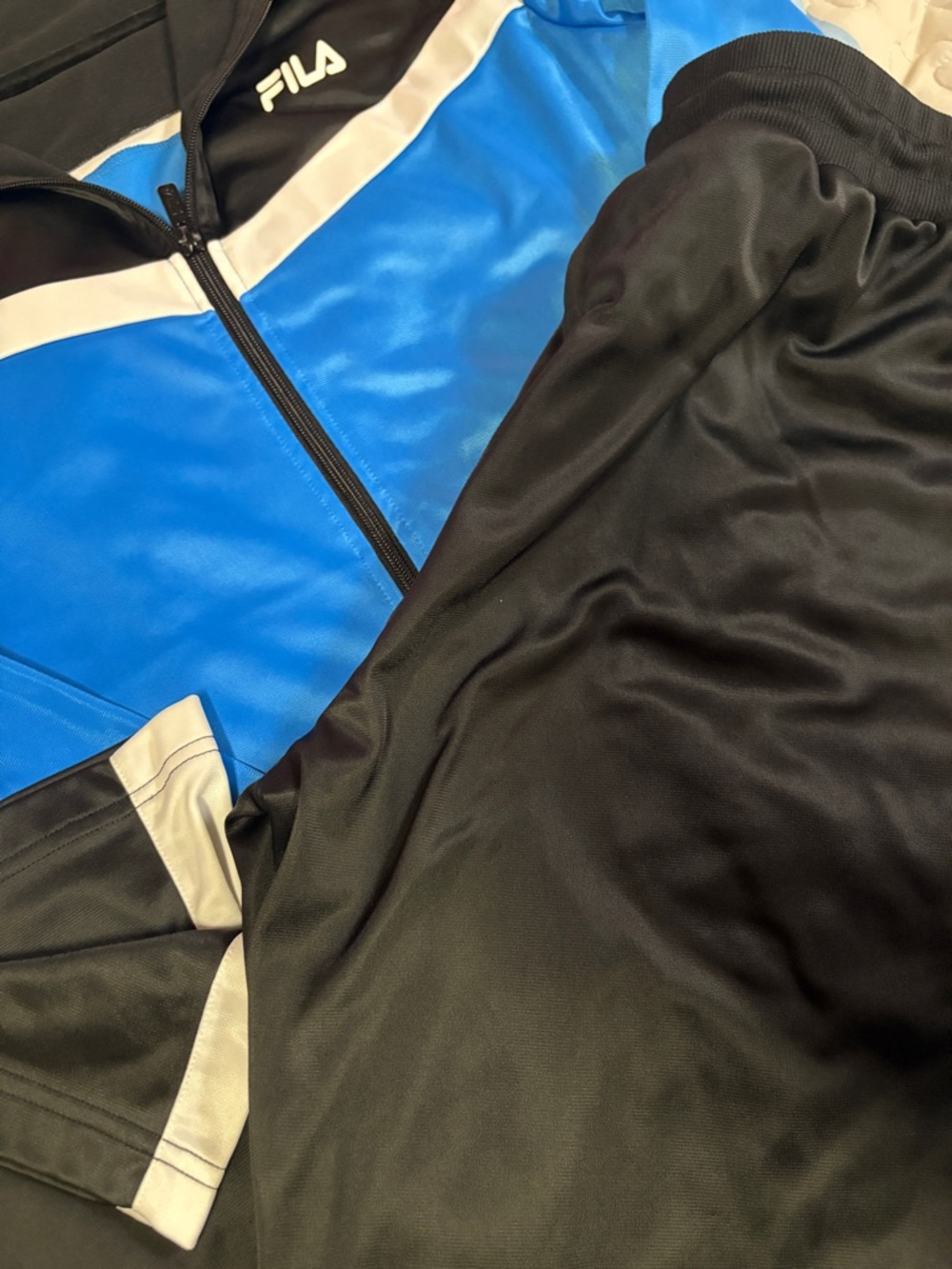 Fila Black, Blue & White Retro Track Jacket and Pants - Picture 3 of 6
